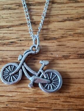 NWT Tibetan Silver Bicycle Pendant Necklace